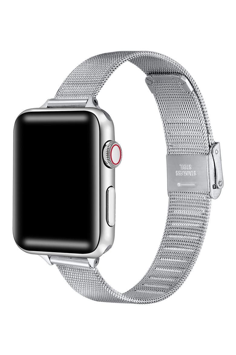 Blake Stainless Steel Apple Watch® Watchband, Alternate, color, SILVER