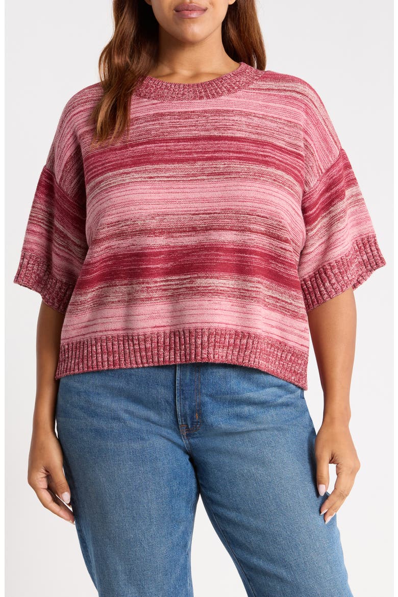 Broome Marled Stripe Sweater, Main, color, CHERRY