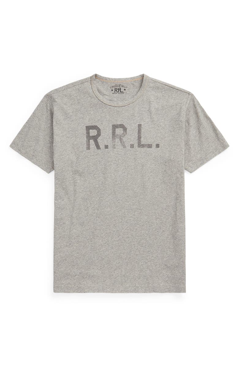 Double RL Logo Graphic T-Shirt, Alternate, color, Heather Grey