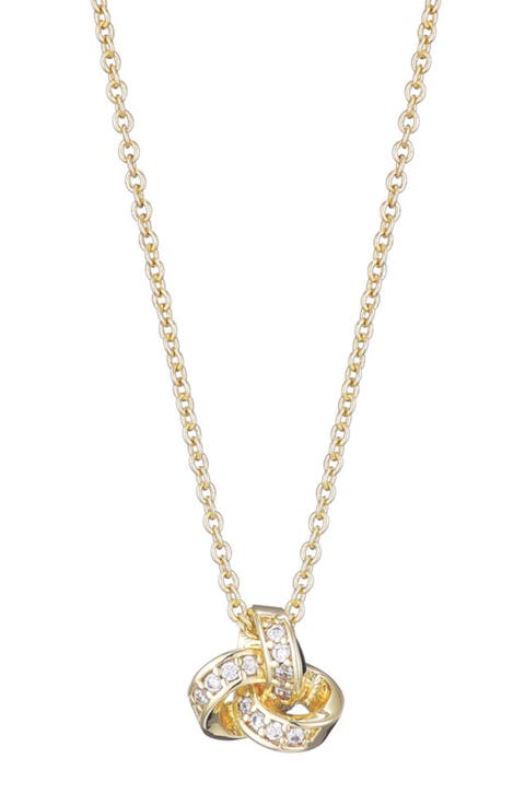 Cubic Zirconia Knotted Pendant Necklace