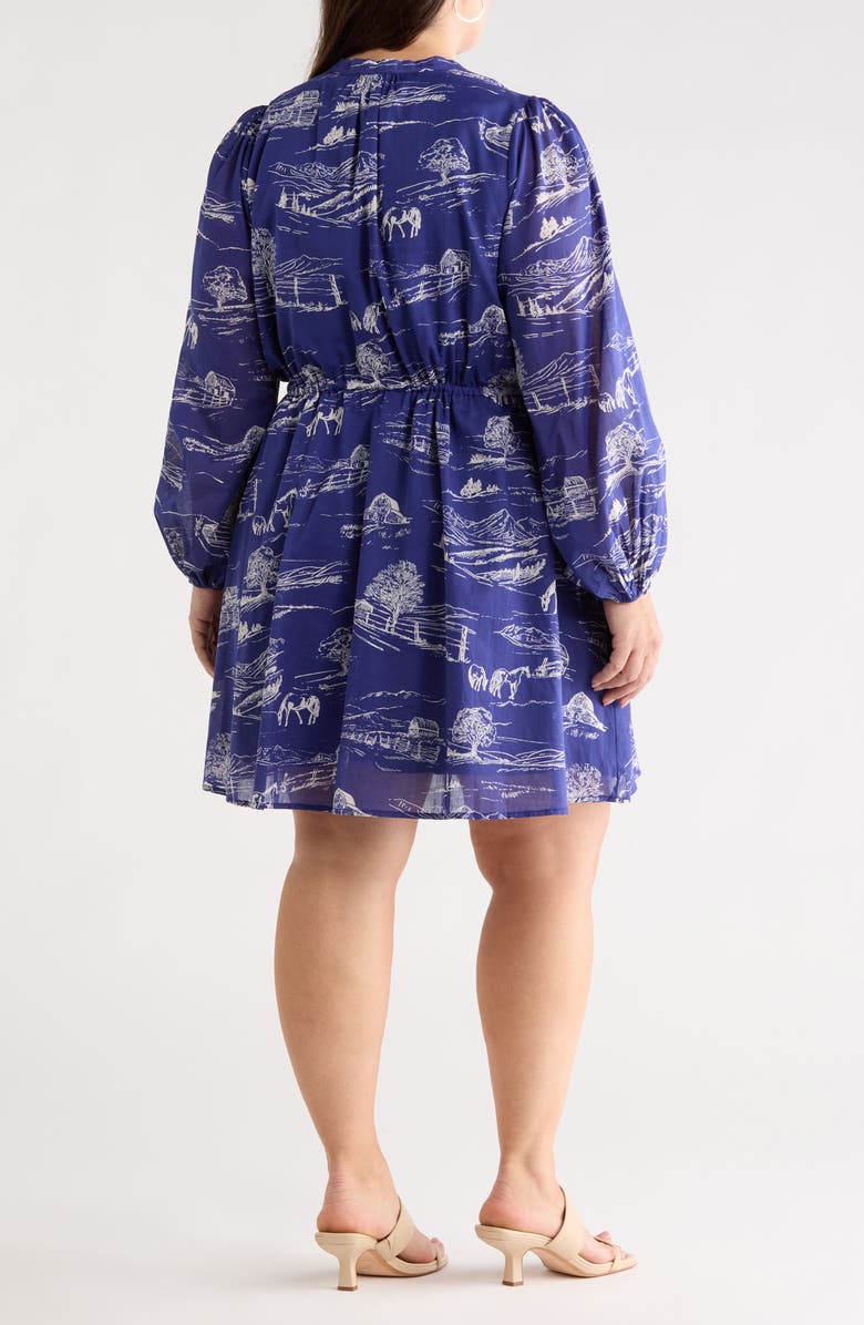 SUGARLIPS Avon Town Viany Long Sleeve Dress, Alternate, color, Navy-Cream