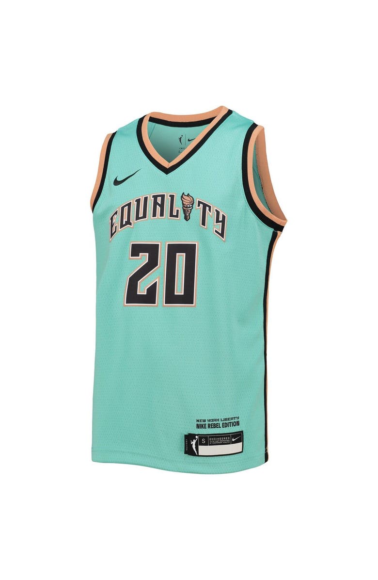 Nike Youth Nike Sabrina Ionescu Mint New York Liberty Player Jersey - Rebel Edition, Alternate, color, 