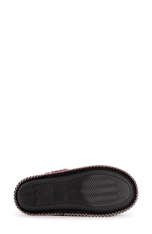 Muk Luks Frida Faux Fur Lined Scuff Slipper In Burgundy