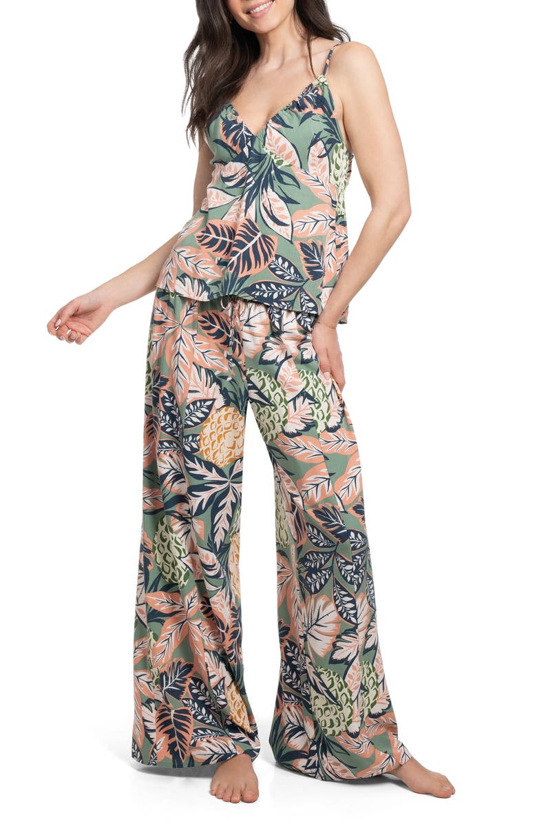 Midnight Bakery Print Pajamas, Main, color, Green