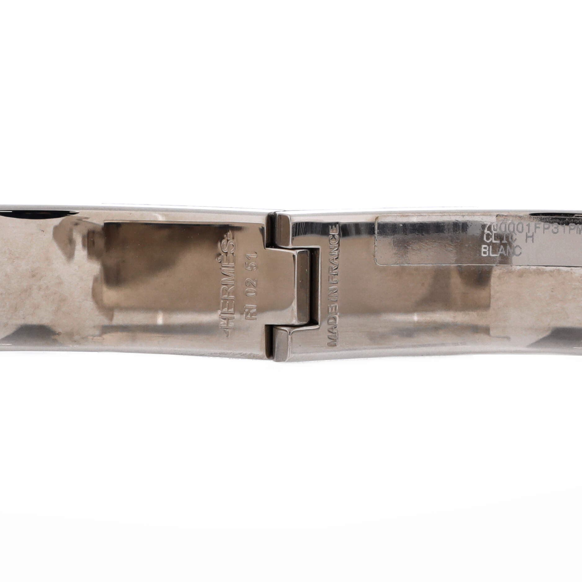 Clic H Bracelet Enamel Narrow, Alternate, color, White