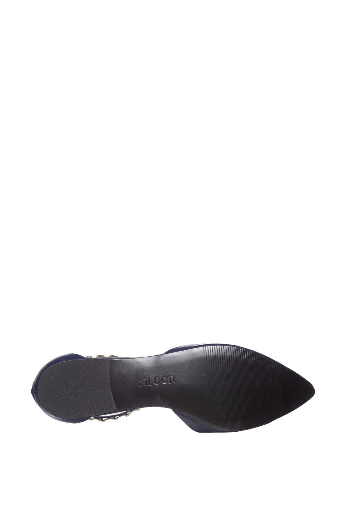 'Anya' Ankle Strap D'Orsay Flat, Alternate, color, NAVY