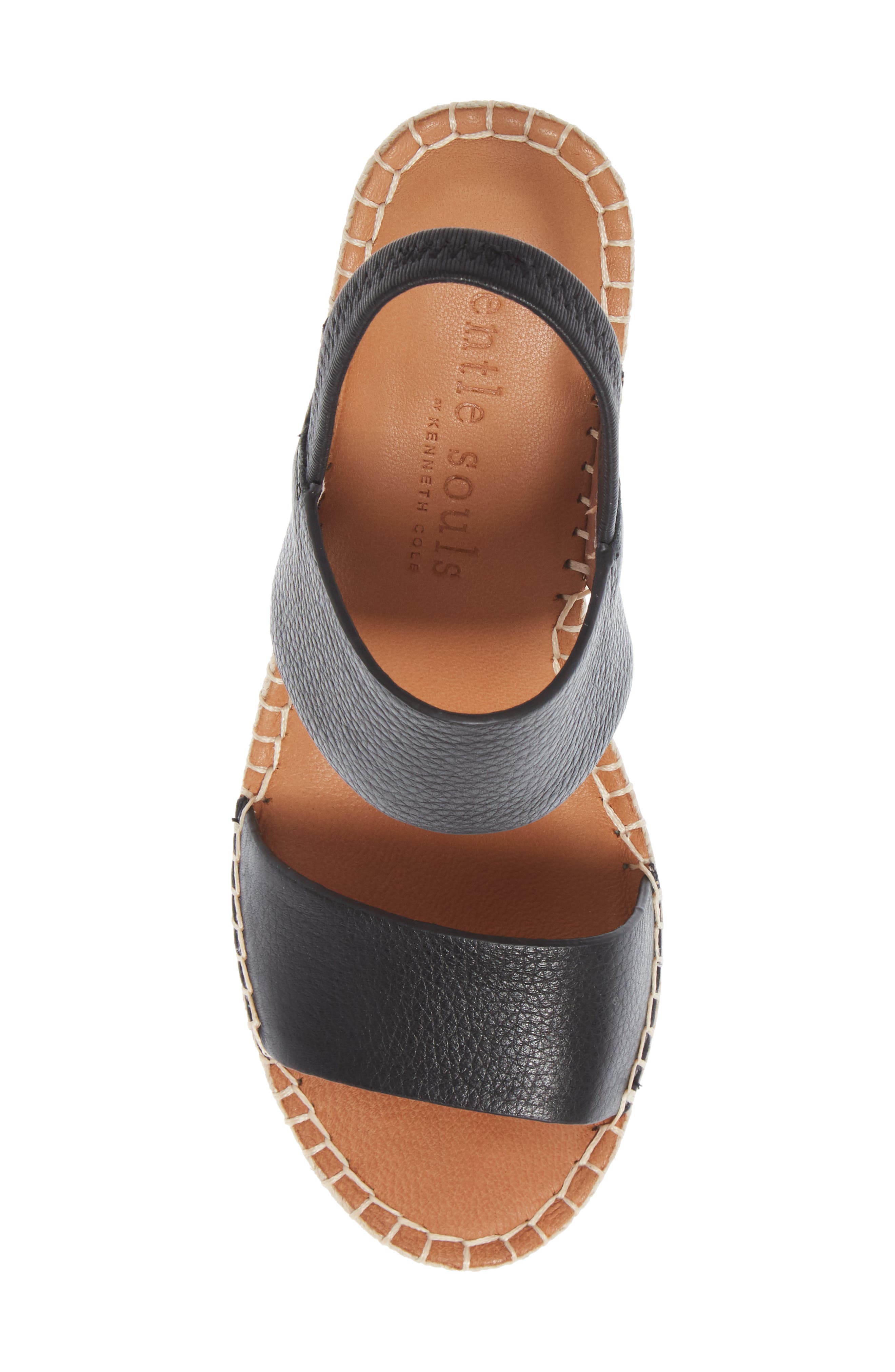 Gentle Souls by Kenneth Cole Elyssa Platform Wedge Sandal, Alternate, color, Black Leather