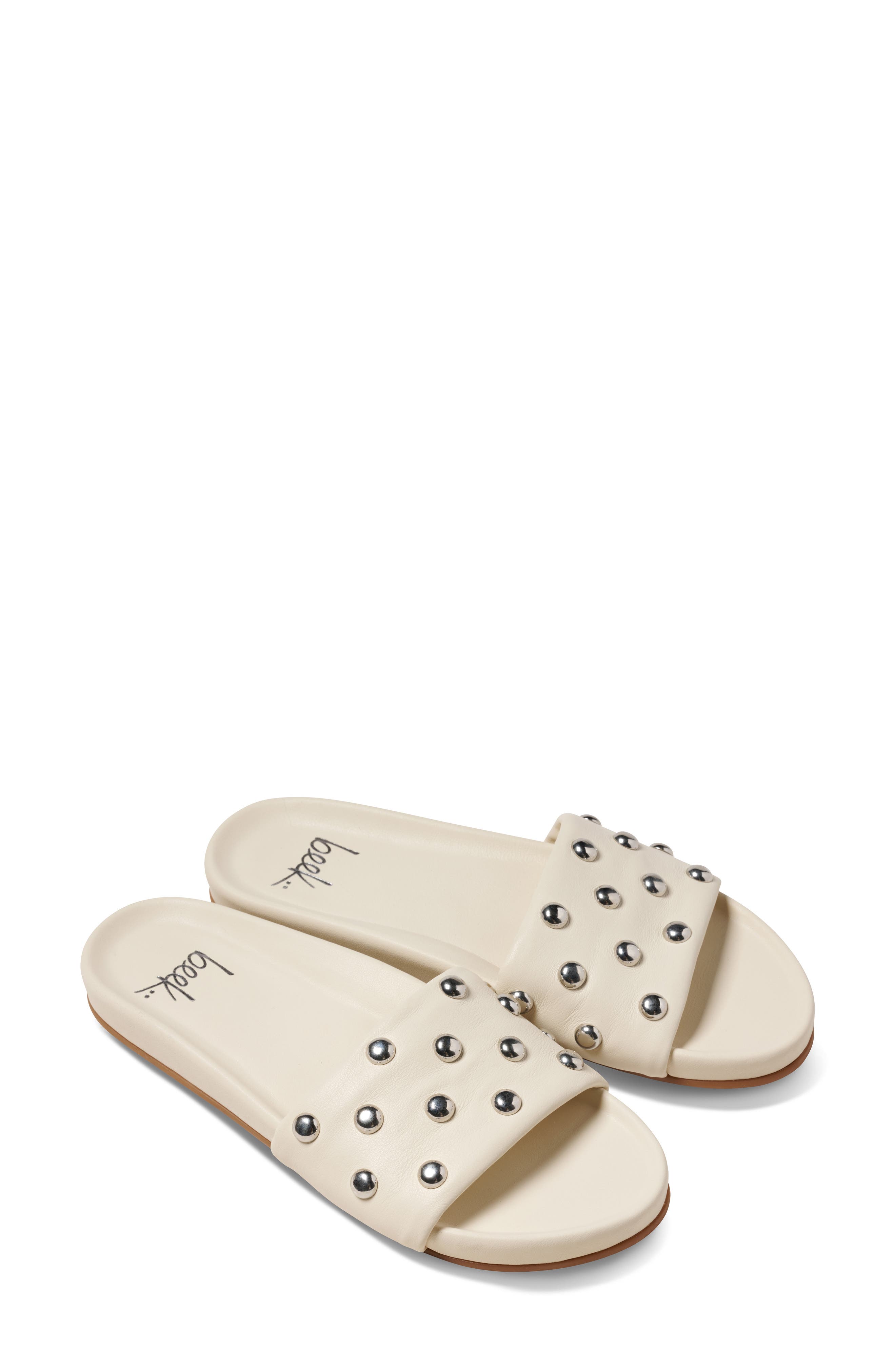 Beek Gallito Stud Slide Sandal, Main, color, Vanilla Silver