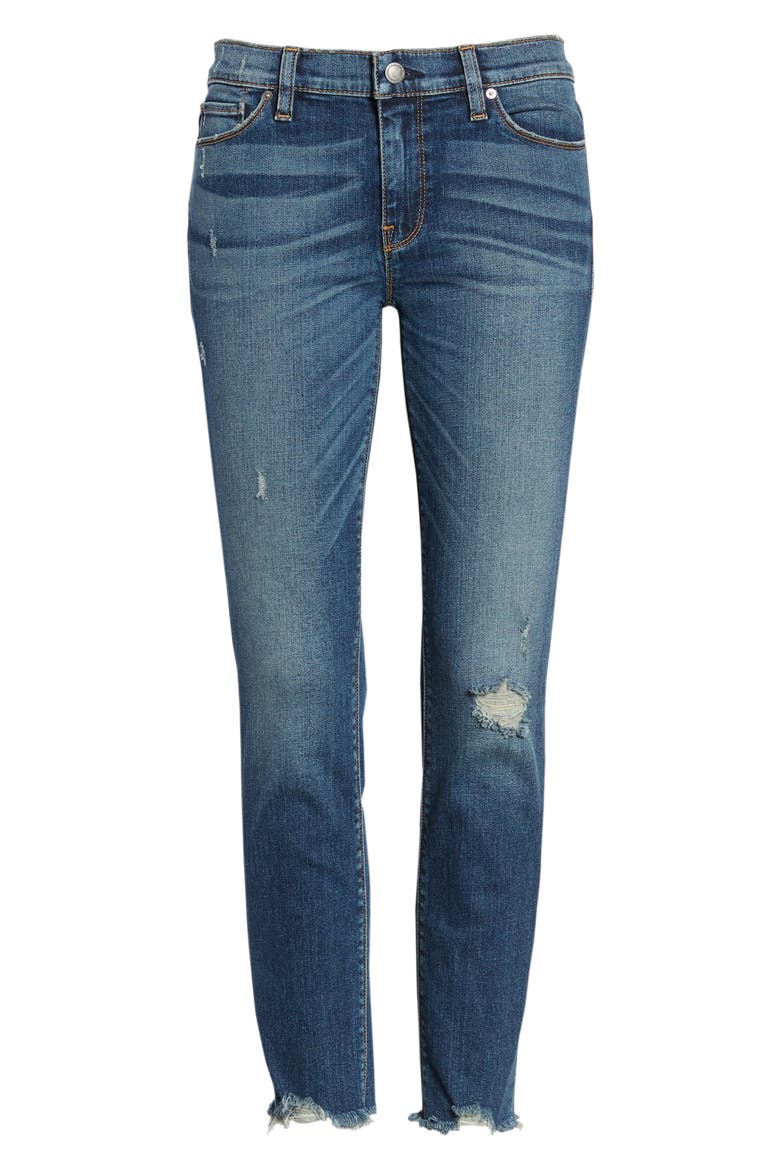 Tally Unfamed Hem Skinny Jeans, Alternate, color, SIDE BAR W/ RAW HEM