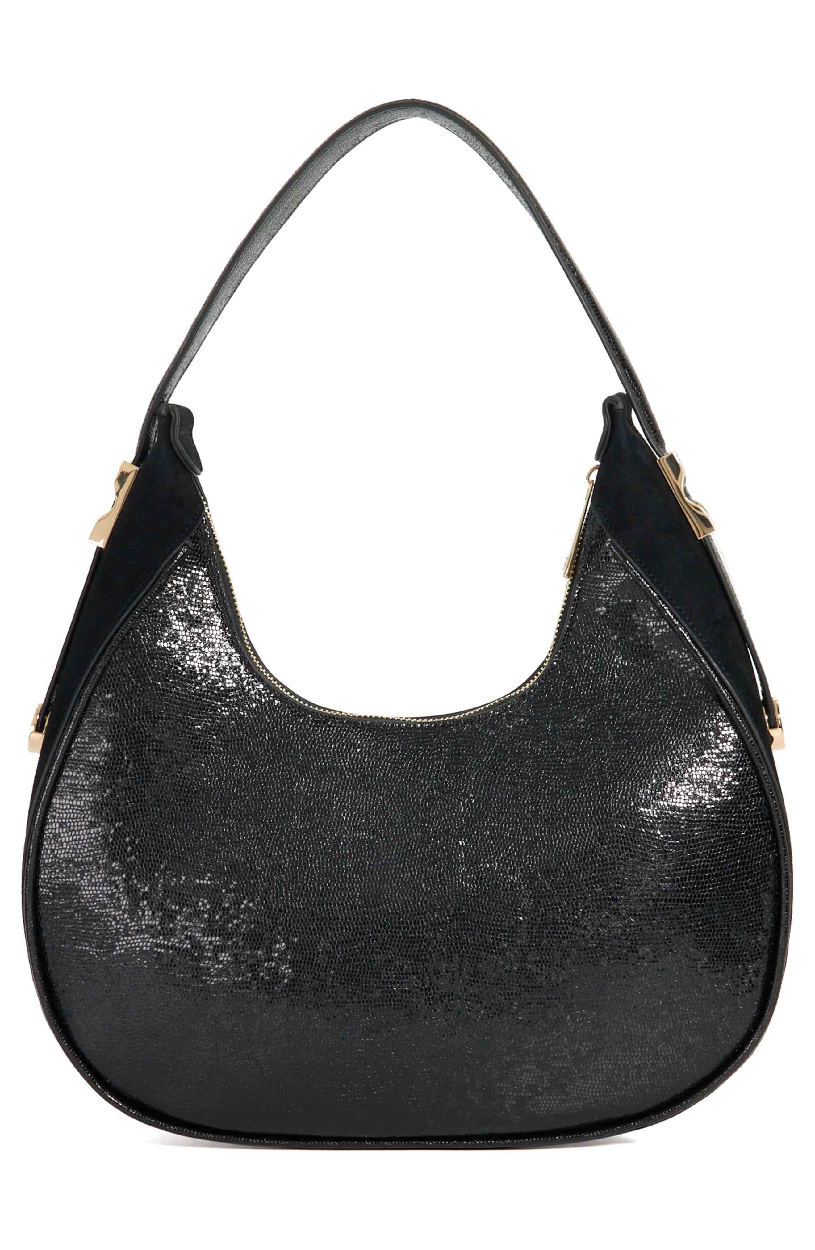 Dune London Dedicated Faux Leather Shoulder Bag, Alternate, color, Black