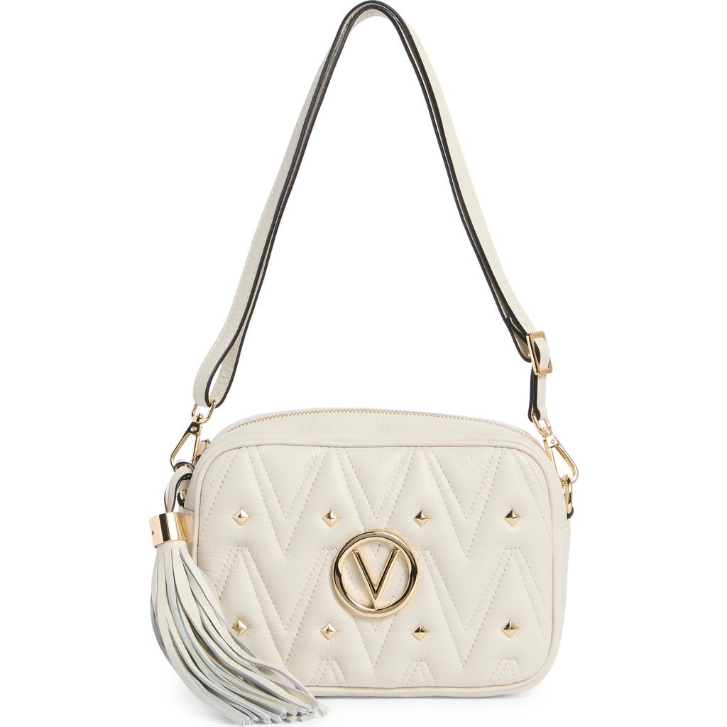 Valentino By Mario Valentino Mia Vlogo Quilted Leather Shoulder Bag In White