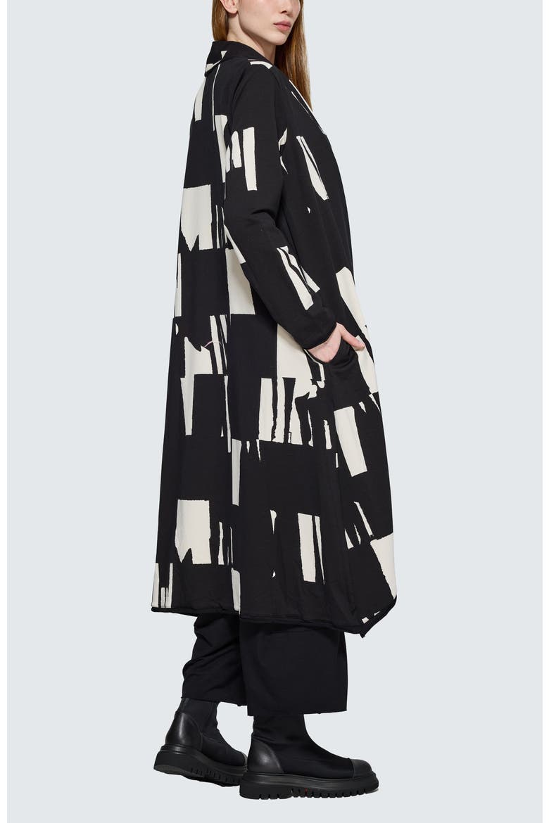 Aqualina Printed Jersey Duster, Alternate, color, Ivory Black