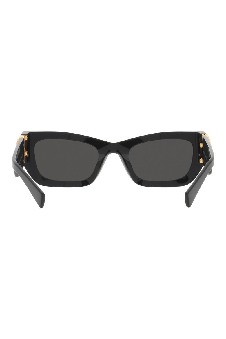 53mm Rectangular Sunglasses, Alternate, color, BLACK