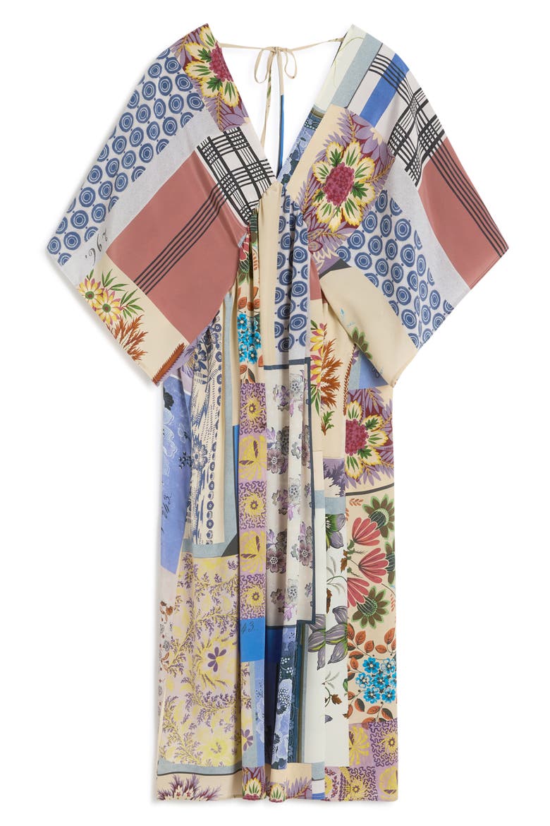 Nome Print Silk Dress, Alternate, color, MULTICOLOUR