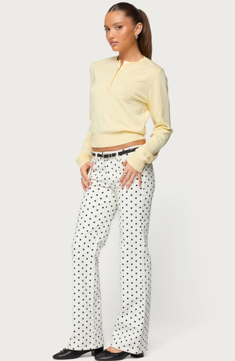 EDIKTED Yolana Henley Sweater, Alternate, color, Yellow