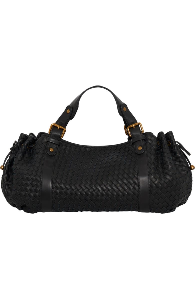 GERARD DAREL 24H Hand Braided Leather Handbag, Main, color, Black
