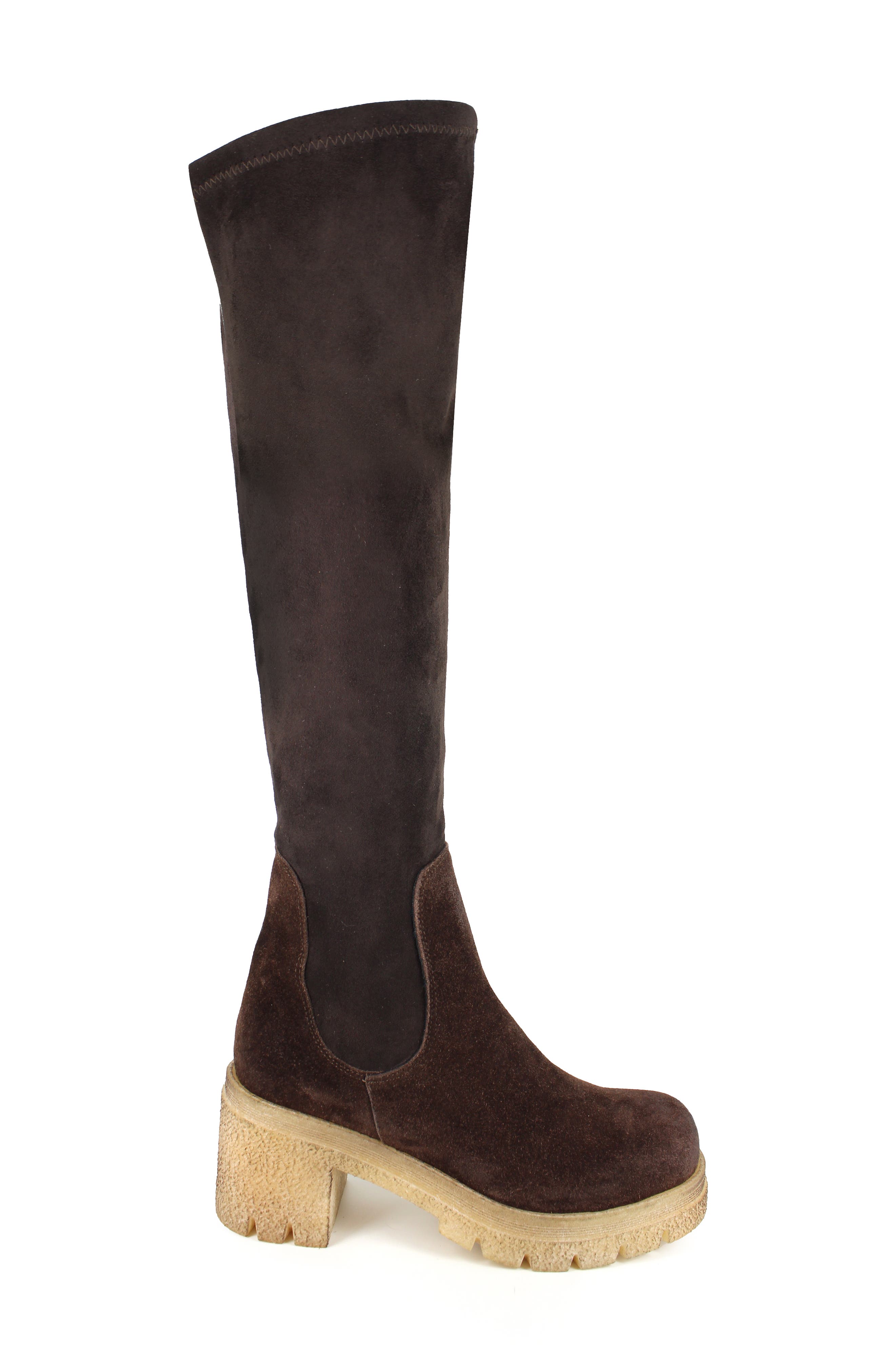 Jaylen Over the Knee Platform Boot, Alternate, color, BROWN