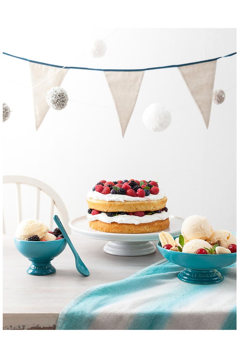 Stoneware Cake Stand, Alternate, color, WHITE