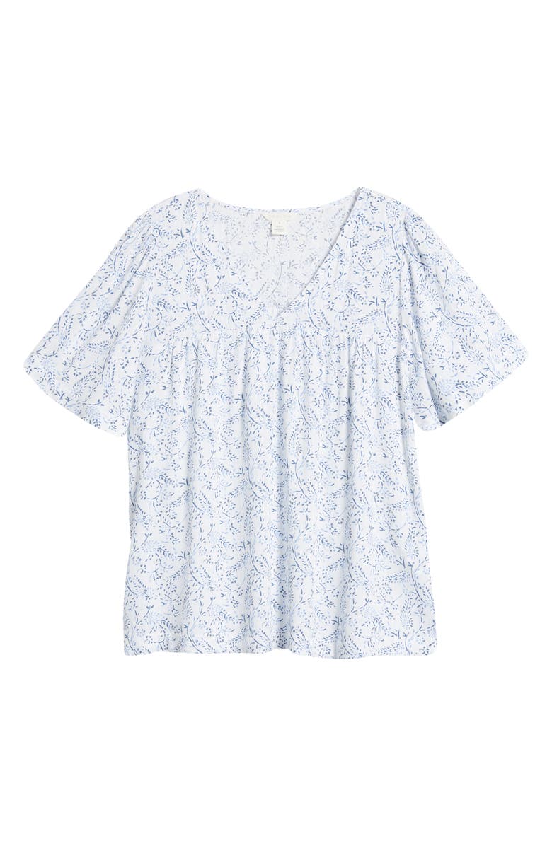Caslon<sup>®</sup> Print V-Neck Gauze Top, Alternate, color,