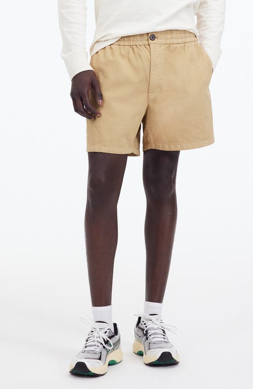 Madewell Everywear Cotton & Hemp Shorts In Dune
