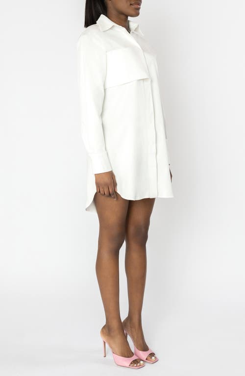 Israella Kobla Freya Long Sleeve Cotton High-low Shirtdress In White