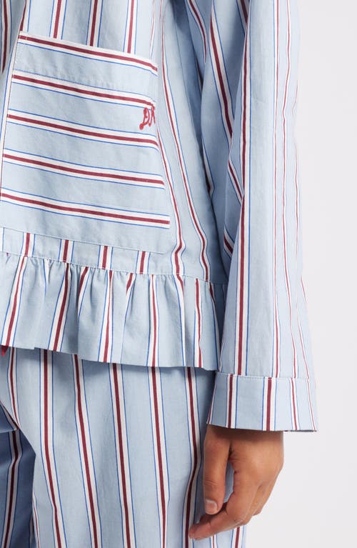 Damson Madder Frill Florie Stripe Pajamas In Blue