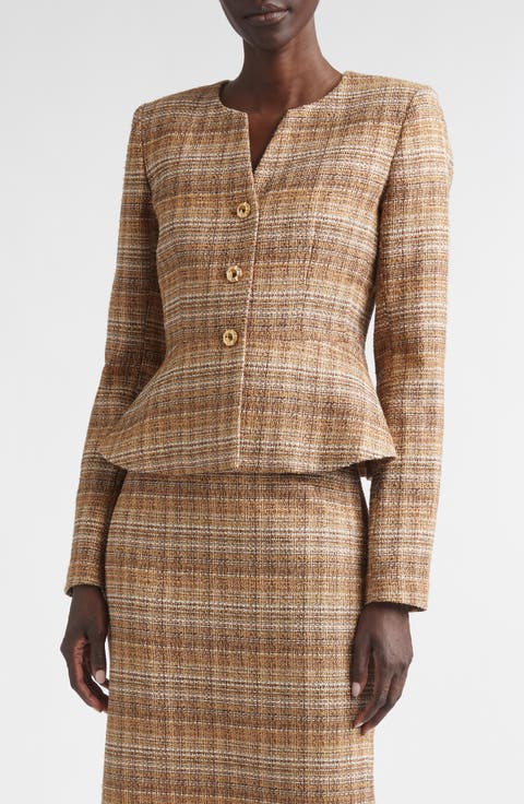 Margaret Gilded Tweed Peplum Jacket