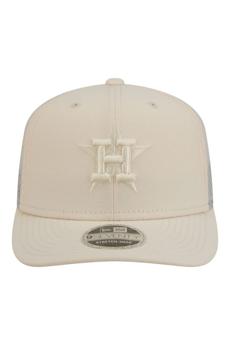 Men's New Era Light Beige Houston Astros Color Pack COOLERA 9SEVENTY Trucker Adjustable Hat, Alternate, color, Light Beige