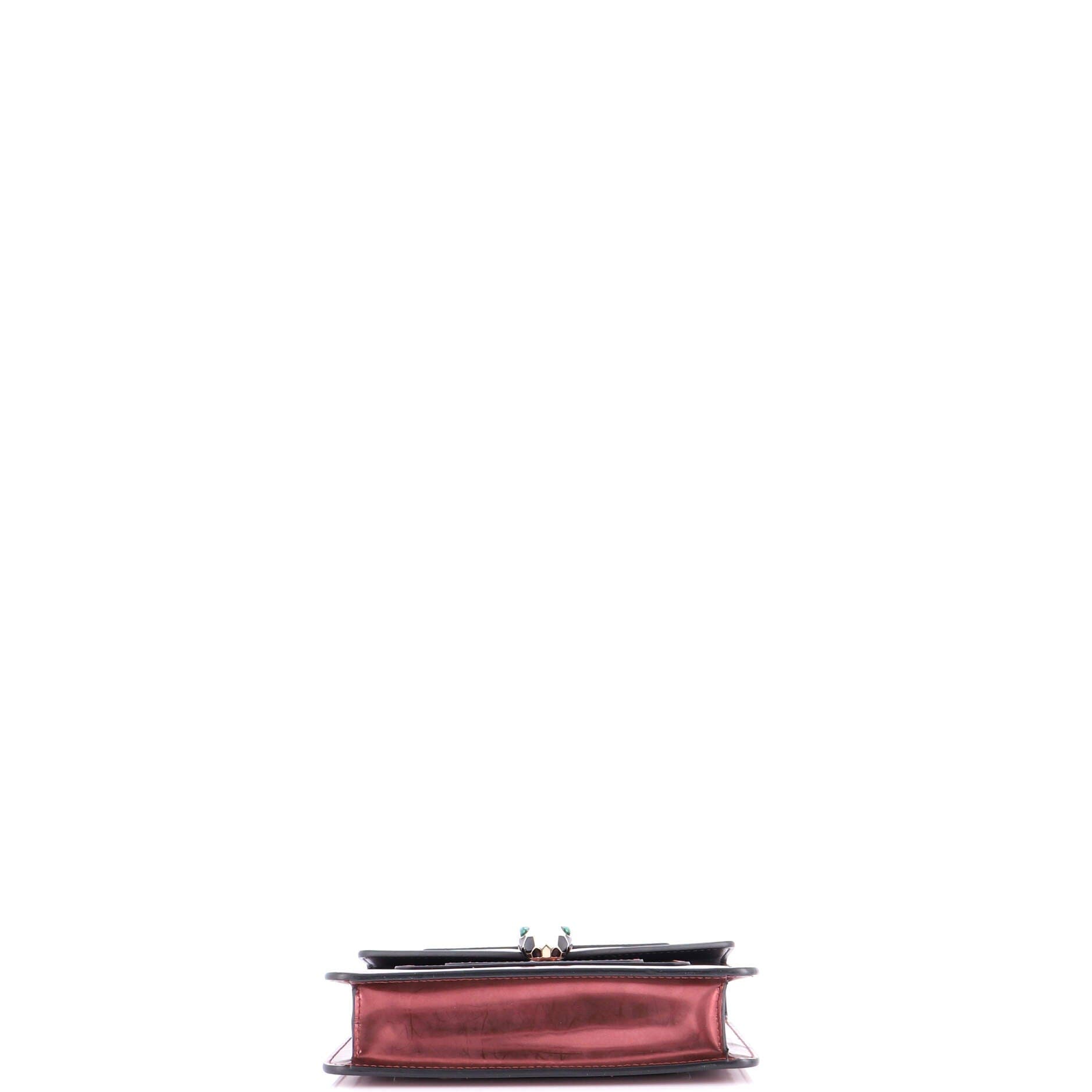 Serpenti Forever Square Shoulder Bag Metallic Leather Small, Alternate, color, Red