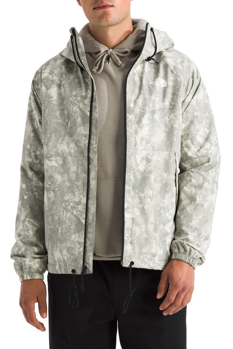 Antora Waterproof Hooded Rain Parka, Main, color, STONE SLAB CHALK TEXTURE PRINT