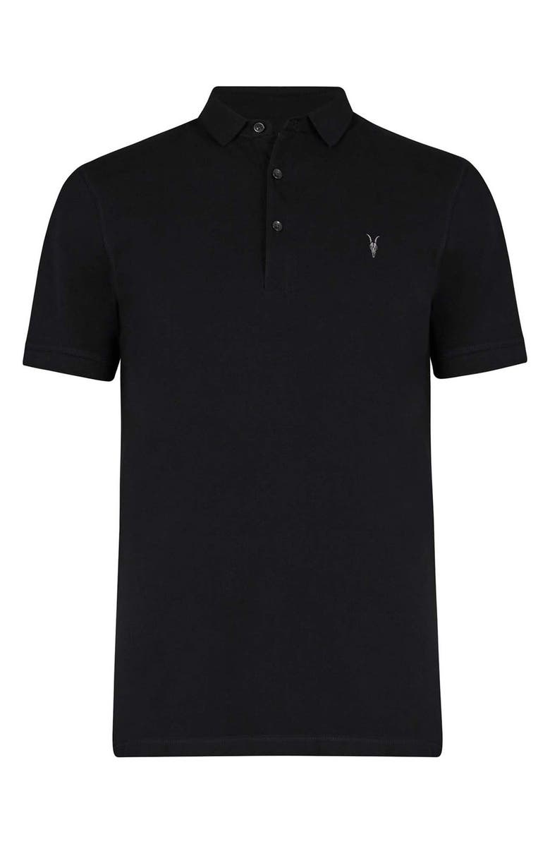 AllSaints Reform Cotton Piqué Polo, Alternate, color, Black