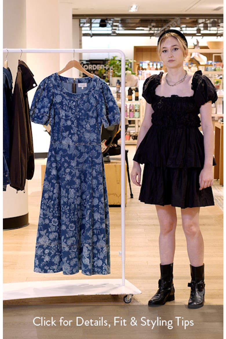 Charlie Floral Printed Denim Midi Dress video