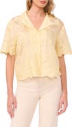 Vince Camuto Sheer Floral Camp Shirt