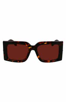 FERRAGAMO Prisma 55mm Modified Rectangular Sunglasses