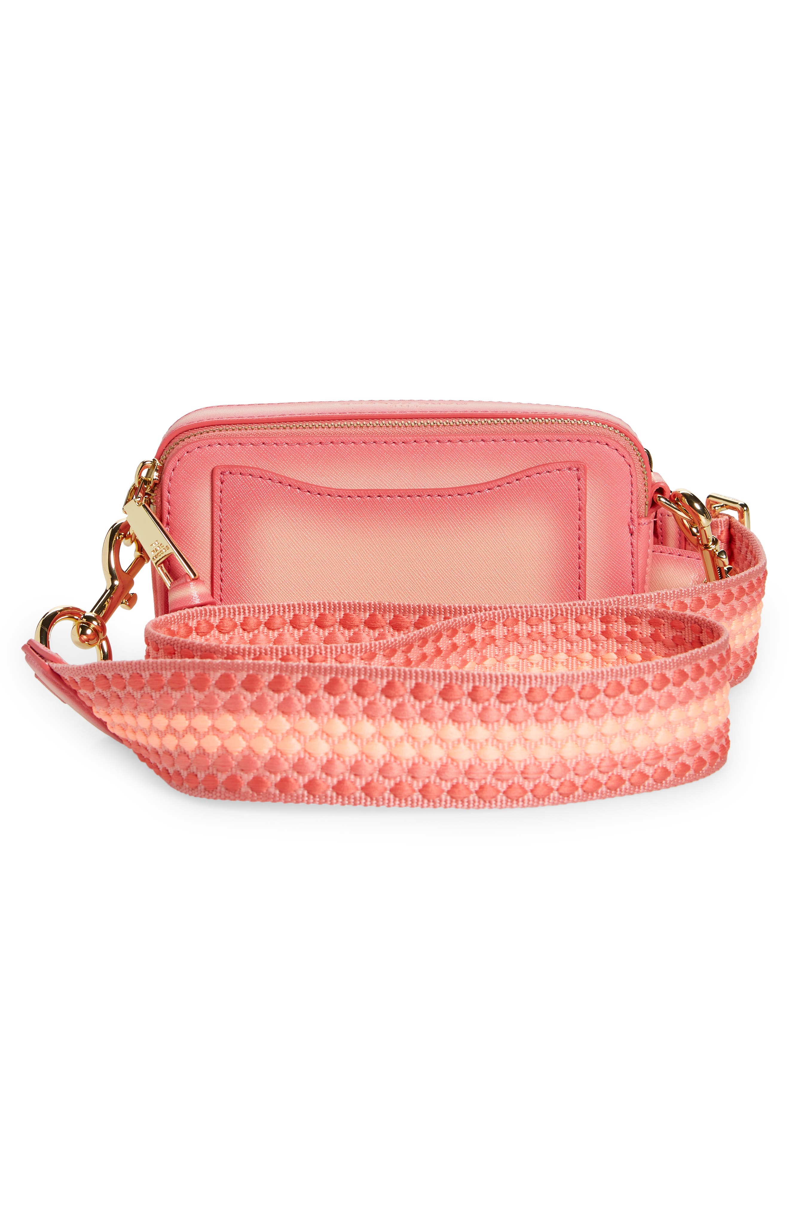 The Snapshot Leather Crossbody Bag, Alternate, color, FLUORO PEACH MULTI