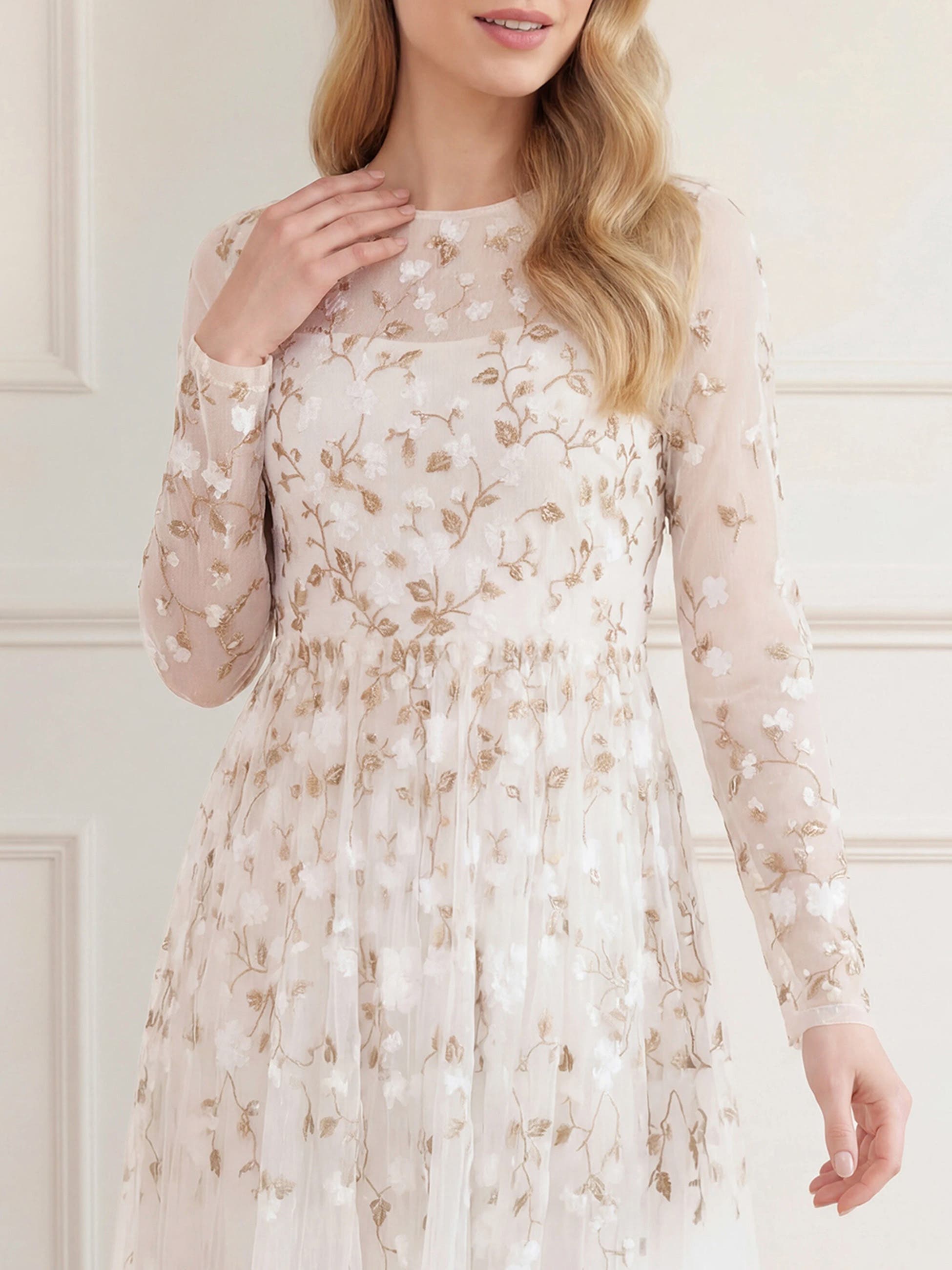 Needle & Thread Trailing Roses Long Sleeve Maxi Gown (Women) | Nordstrom