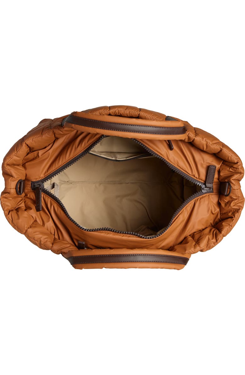 VeeCollective Porter Water Repellent Quilted Weekend Bag, Alternate, color, Cognac