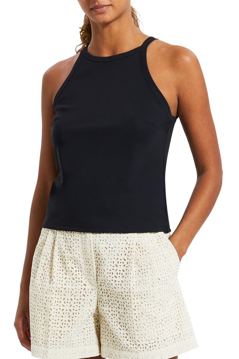 High Neck Crop Camisole, Alternate, color, BLACK
