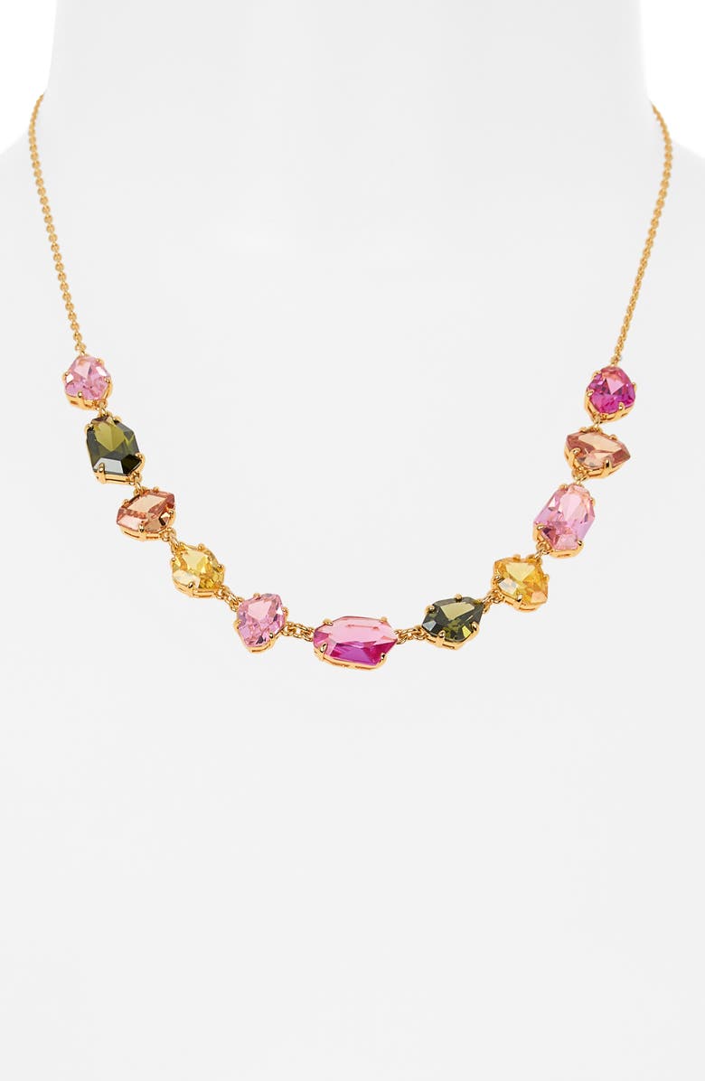 Kate Spade New York treasure trove cubic zirconia necklace, Alternate, color, Pink Multi