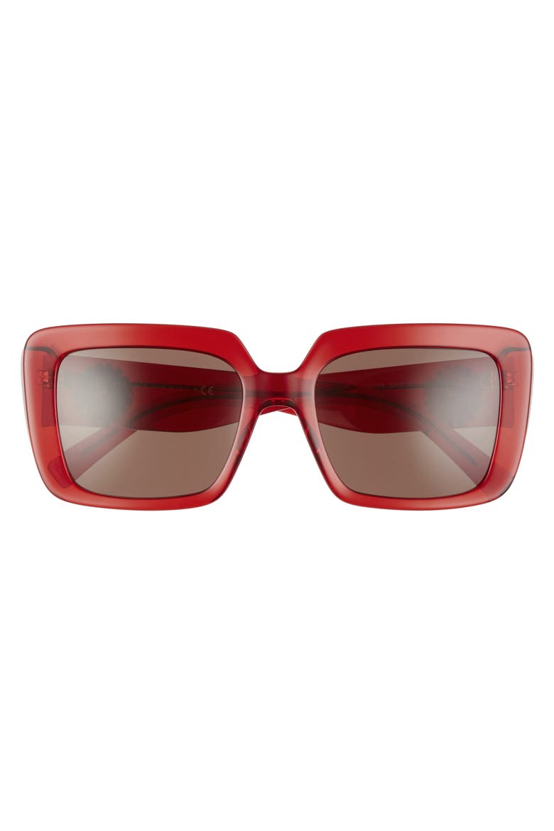 54mm Square Sunglasses, Alternate, color, TRANS RED