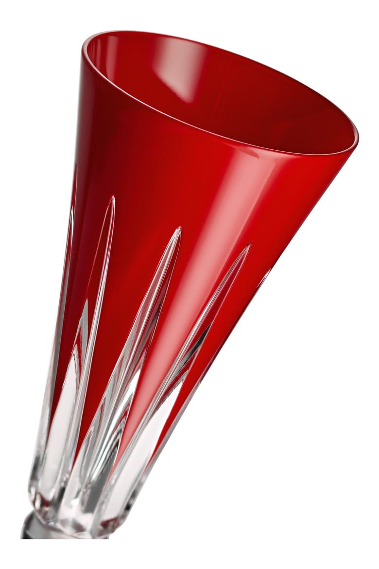 New Year Firework Set of 2 Crystal Flutes, Alternate, color, RED