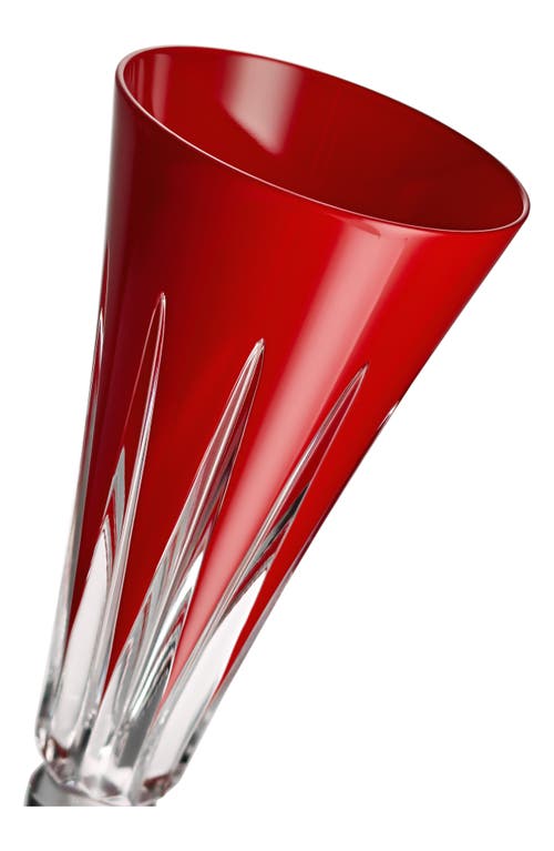 Waterford New Year Firework Set Of 2 Crystal Flutes In Red