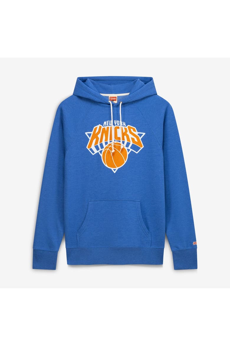 Unisex Homage Blue New York Knicks Logo Tri-Blend Raglan Hoodie, Main, color, Blue