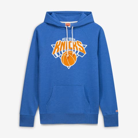 Unisex Homage Blue New York Knicks Logo Tri-Blend Raglan Hoodie