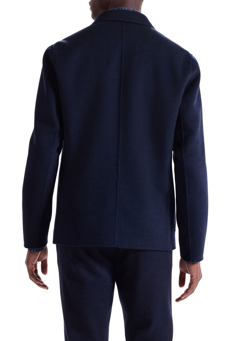 Felted Wool Blend Three Button Blazer, Alternate, color, NAVY
