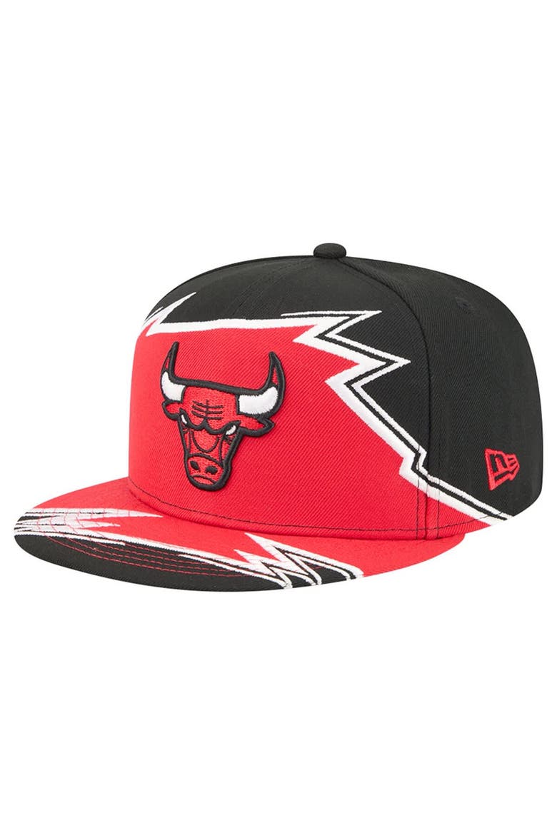 Men's New Era Black/Red Chicago Bulls Break 59FIFTY Fitted Hat, Main, color, Black