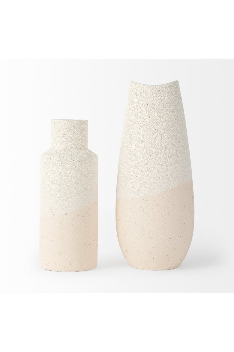 Salar Crackled Ceramic Vase, Alternate, color, Cream