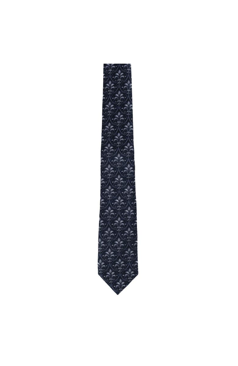 Trafalgar Domenico the Grande Damask Patterned Silk Necktie, Alternate, color, Black And Silver