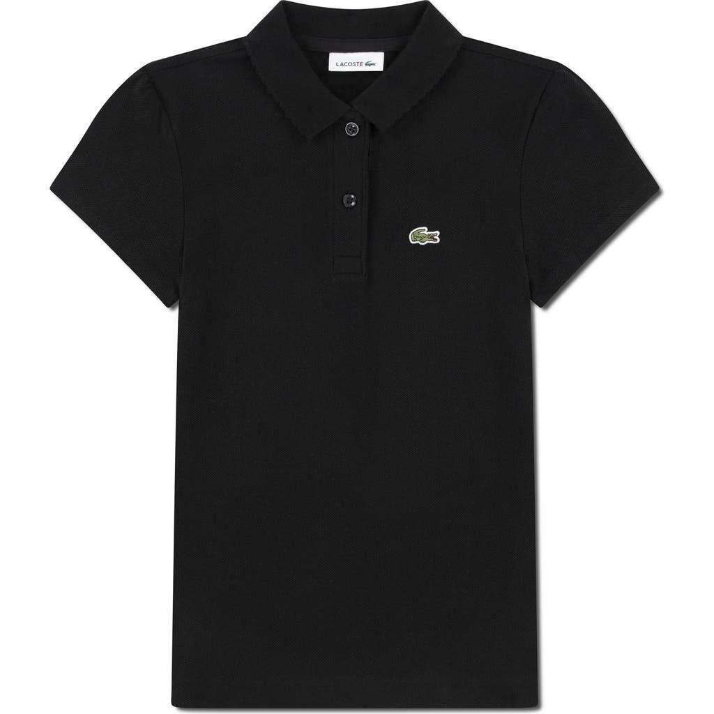Lacoste Kids' Organic Cotton Piqué Polo In Black