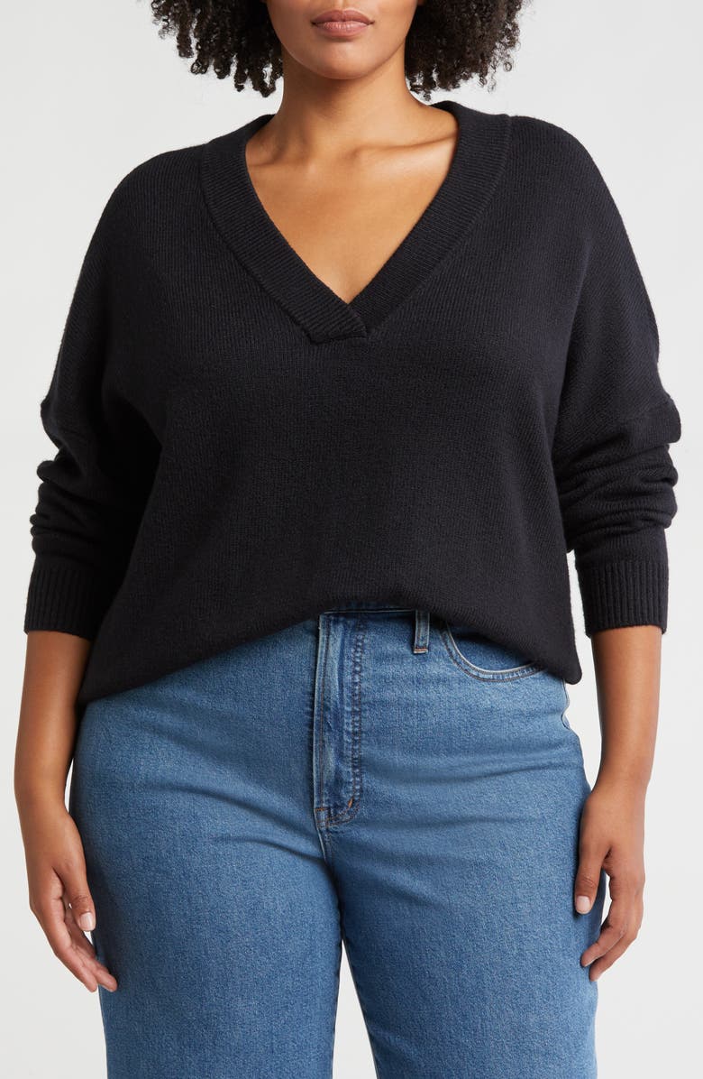 Treasure & Bond Oversize V-Neck Sweater, Main, color, 